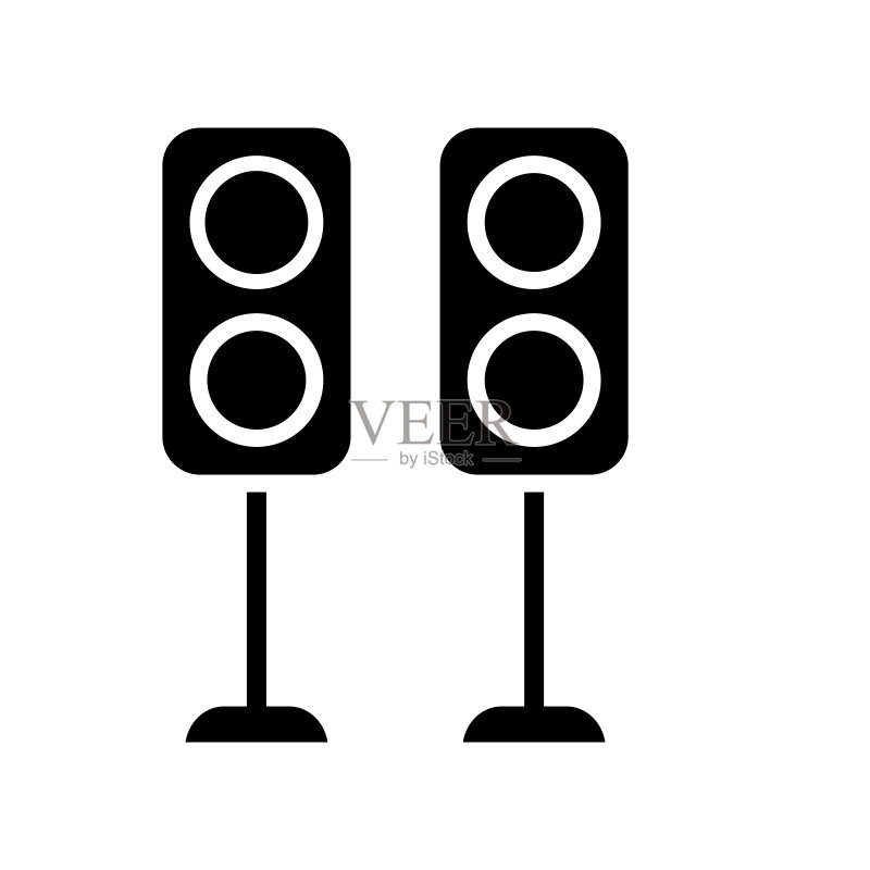 扬声器图标设计矢量模板图标素材