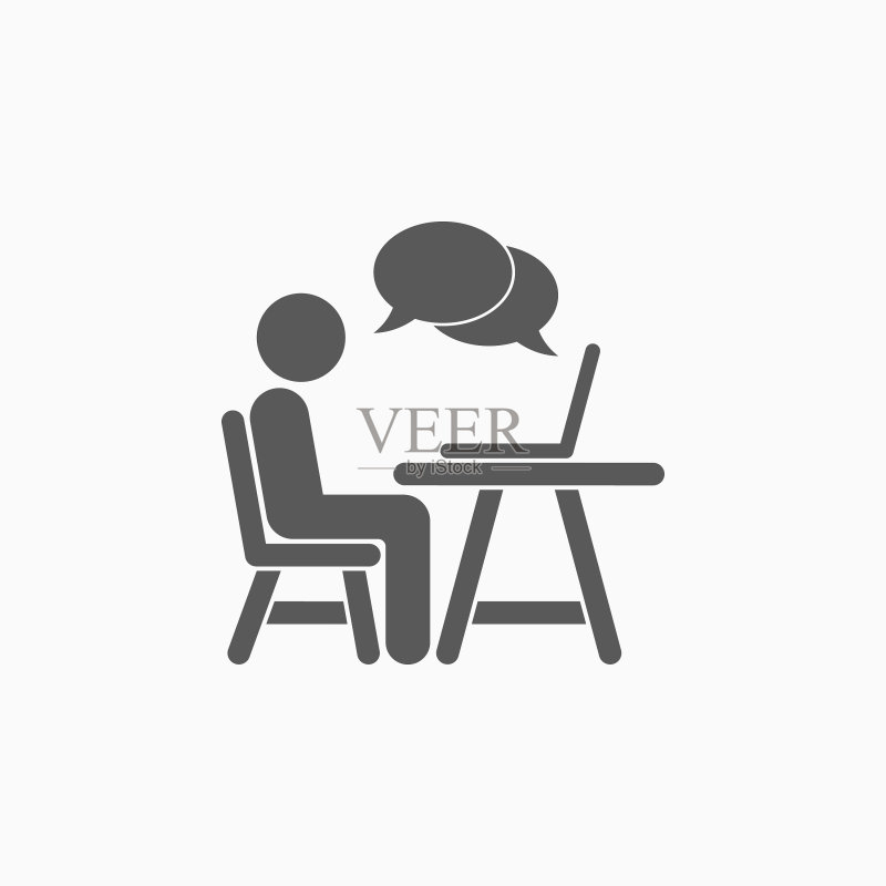 居家办公图标:商务人士工作场景图标素材