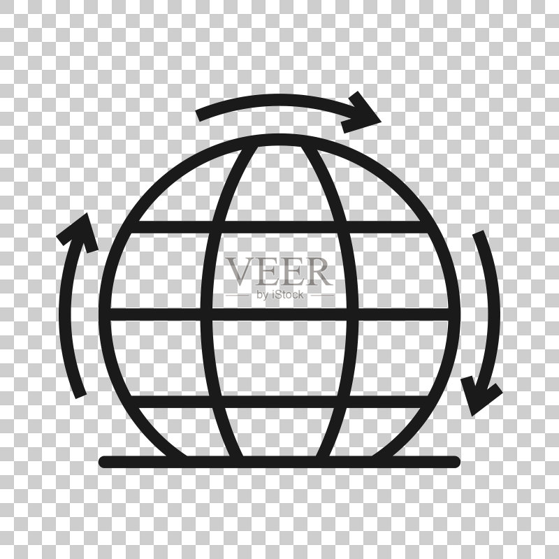 扁平风格的地球行星图标,地理地球图标素材