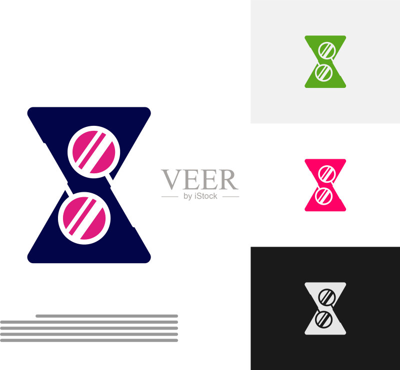 时钟搜索Logo设计概念时间管理图标素材