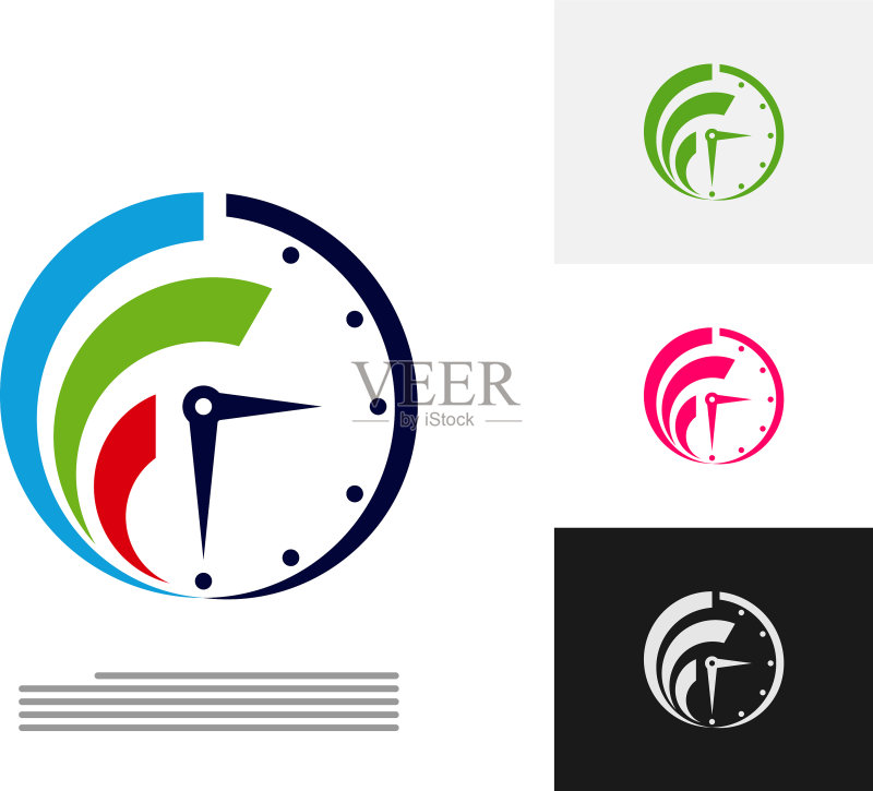 时钟Logo设计理念,时间管理Logo图标素材