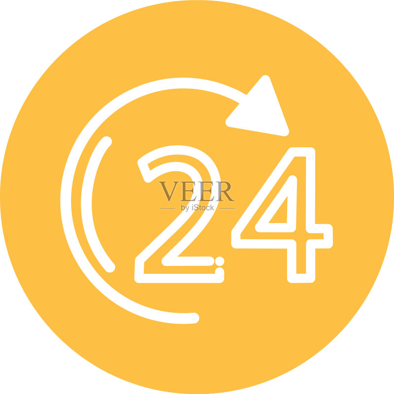 24小时开放时钟图标图标素材