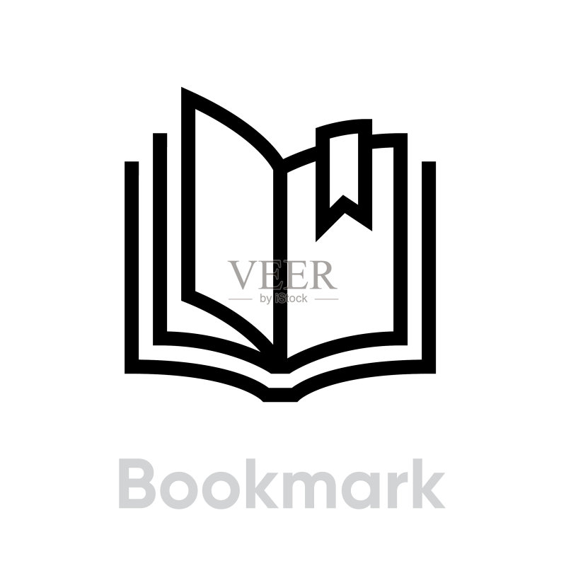 可编辑描边书签图标图标素材