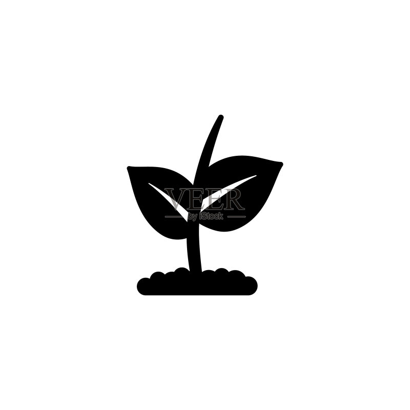 农业树木生长的幼苗图标素材