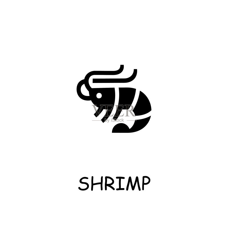 鲜虾扁平图标图标素材