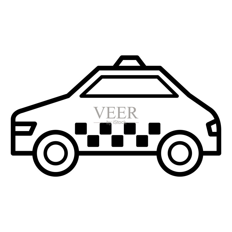 出租车图标设计矢量模板图标素材