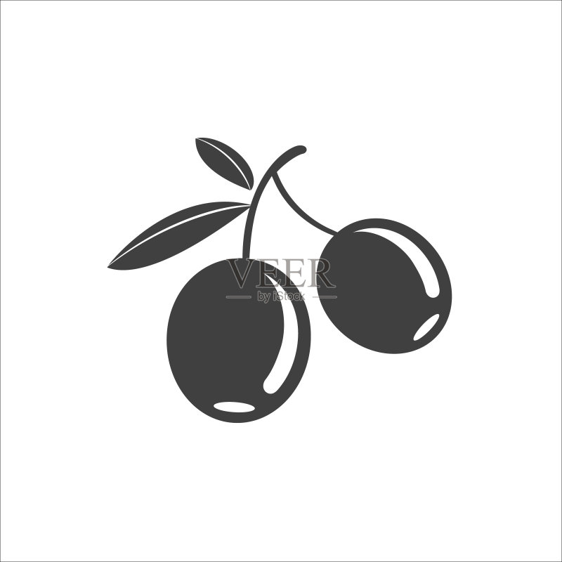 扁平橄榄图标。矢量素材图标素材