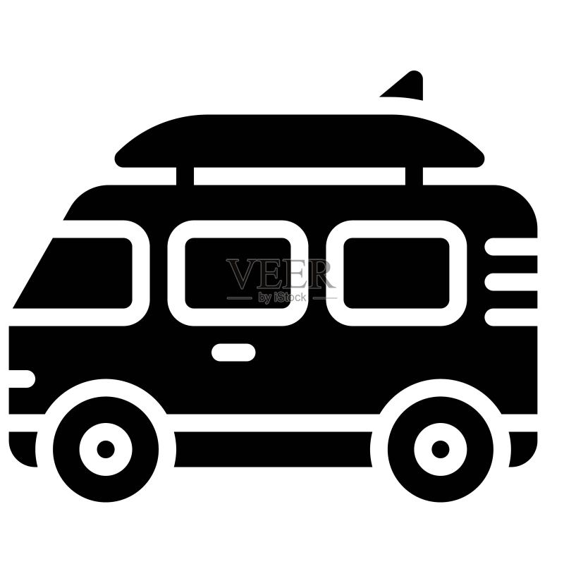 冲浪车图标,夏季相关的矢量素材图标素材
