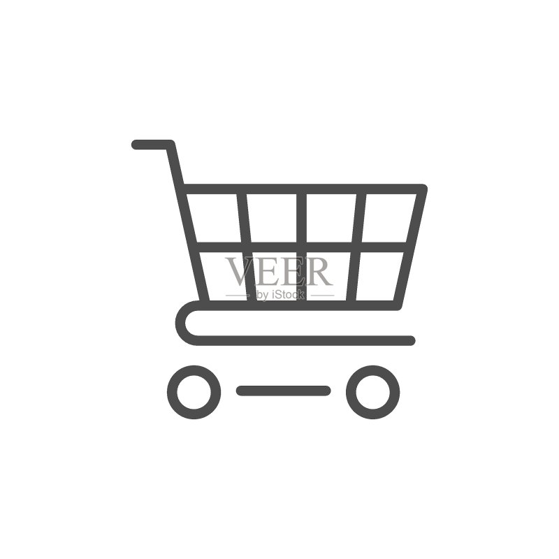 购物车线性轮廓图标图标素材