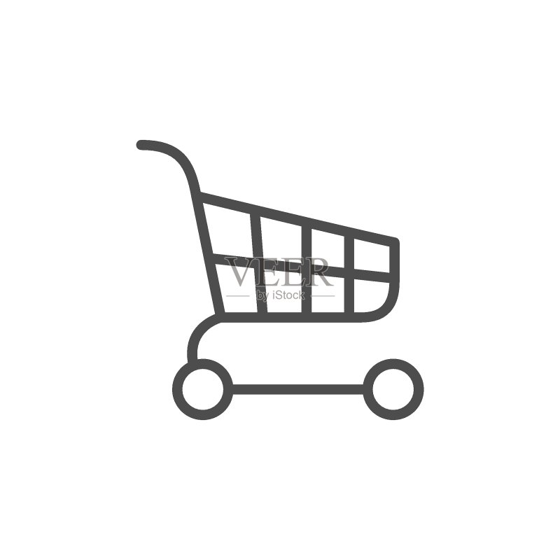 购物车线性轮廓图标图标素材