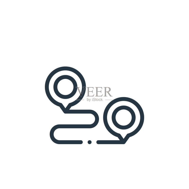 白色背景上的位置矢量图标。用于网站设计和移动应用程序开发的轮廓细线位置图标矢量插图图标素材