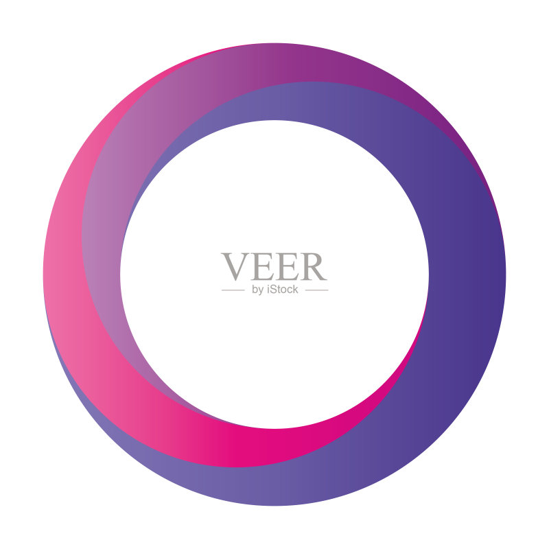 轨道图标:粉紫色渐变圆形矢量环图标素材