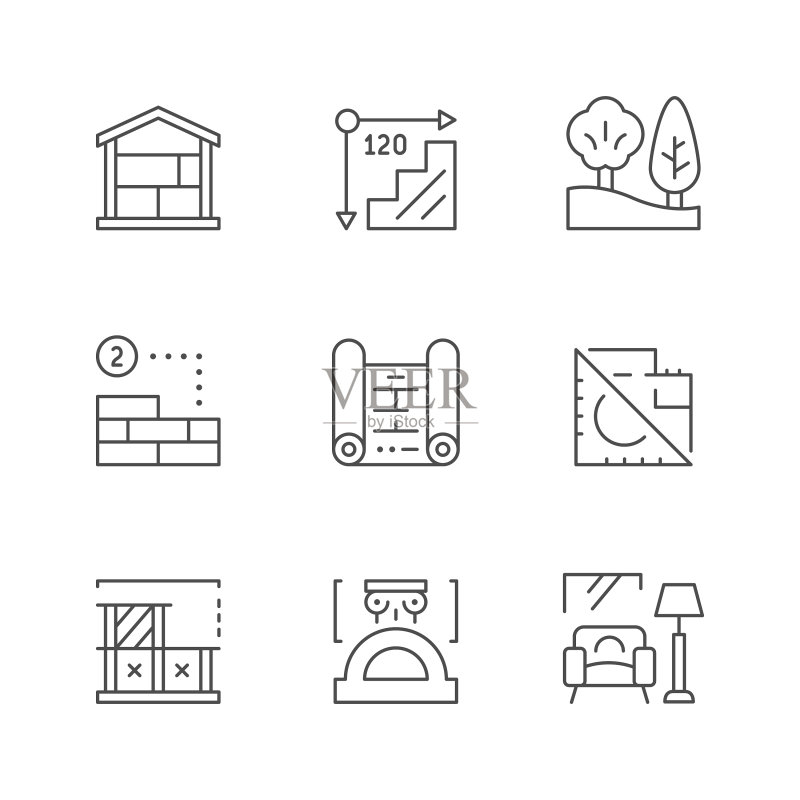 建筑图标图标素材