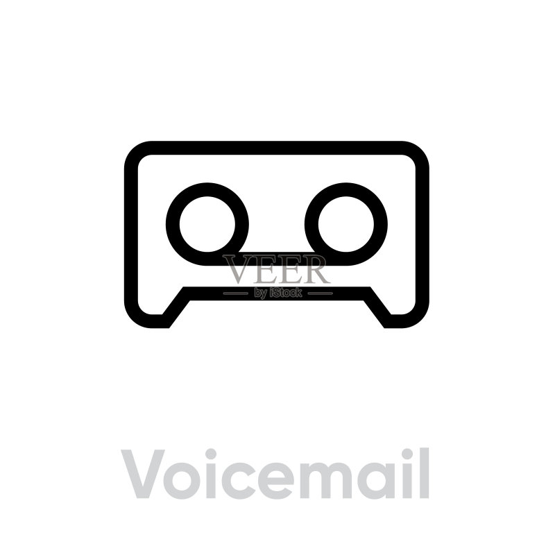 语音邮件图标可编辑线条图标素材
