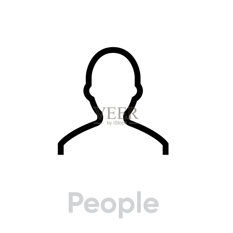人物媒体类型图标。可编辑的线条矢量。图标素材