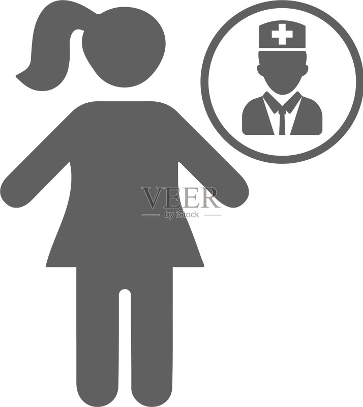 儿童护理儿科医生灰色图标图标素材