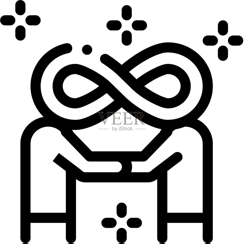 永久合同图标轮廓图标素材