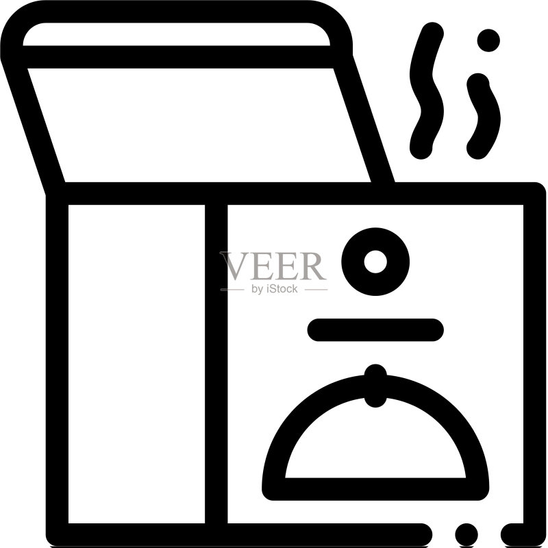 保温饭盒轮廓图标图标素材