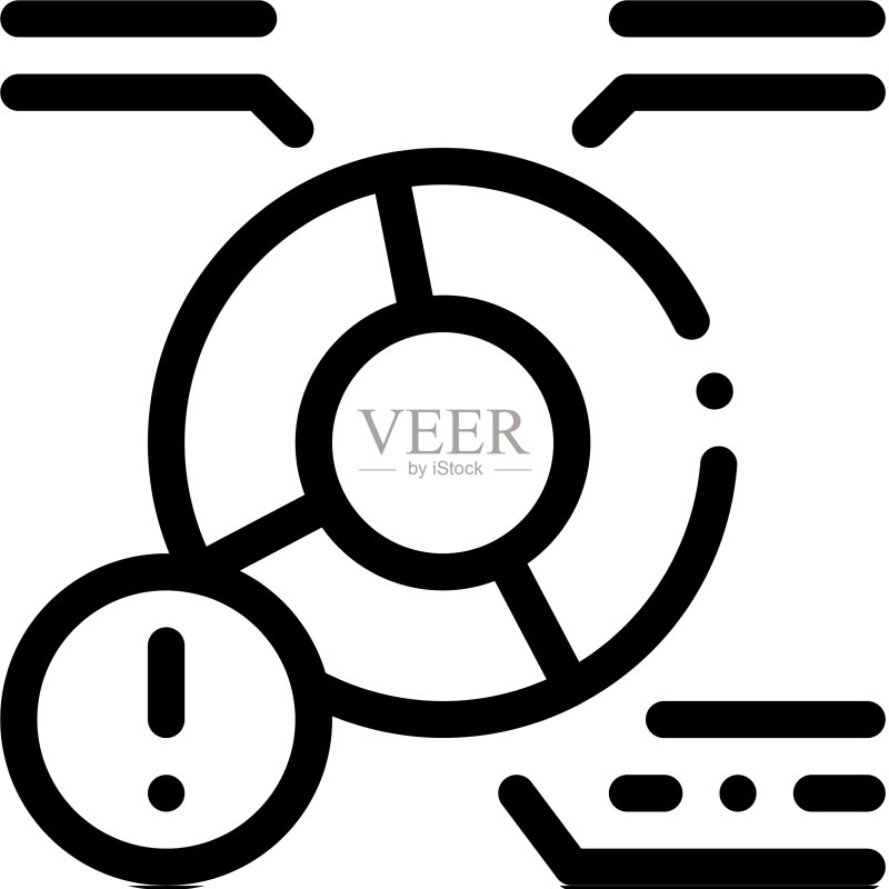 饼图错误图标轮廓图标素材