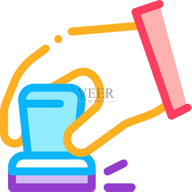 手形图章轮廓图标图标素材