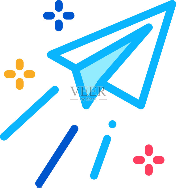 纸飞机消息轮廓图标图标素材