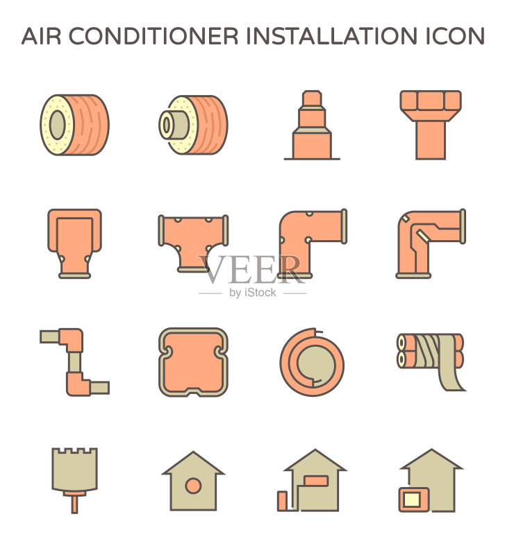 空调安装工具图标集图标素材