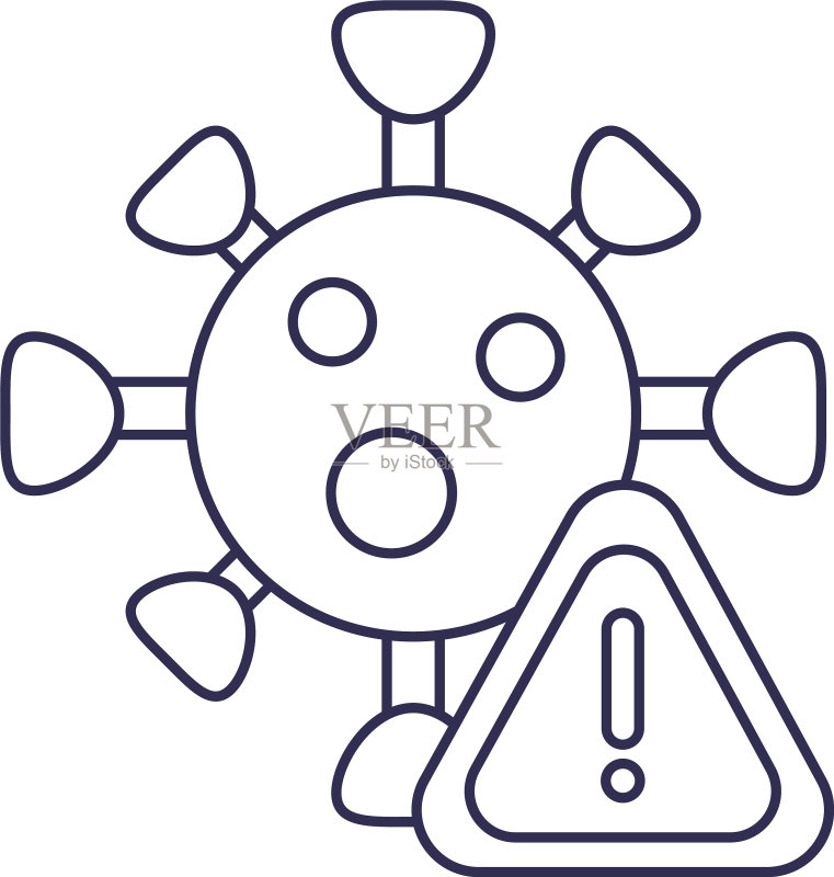 带病毒体的禁止标志图标素材