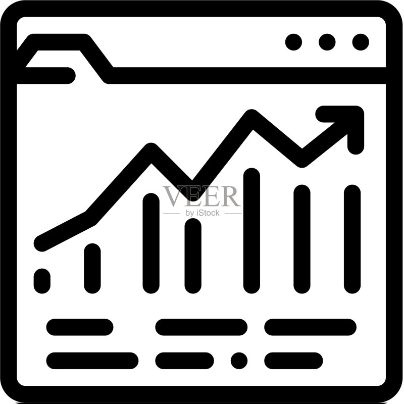 增长向上图标轮廓图标素材