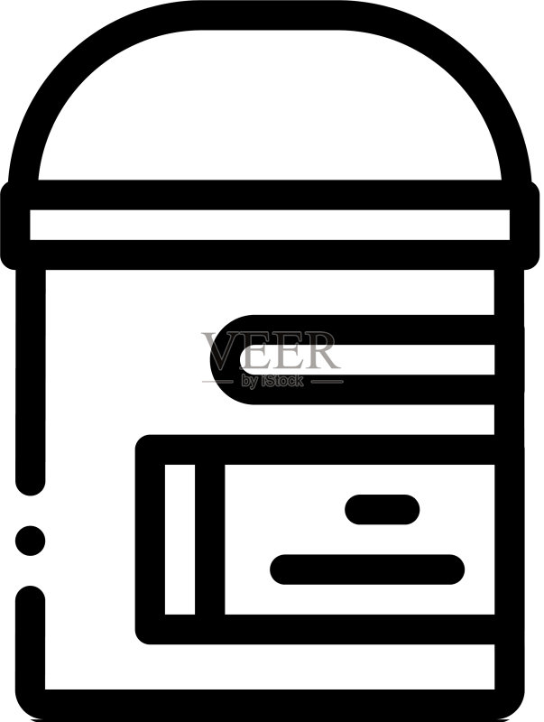 垃圾桶图标轮廓图标素材