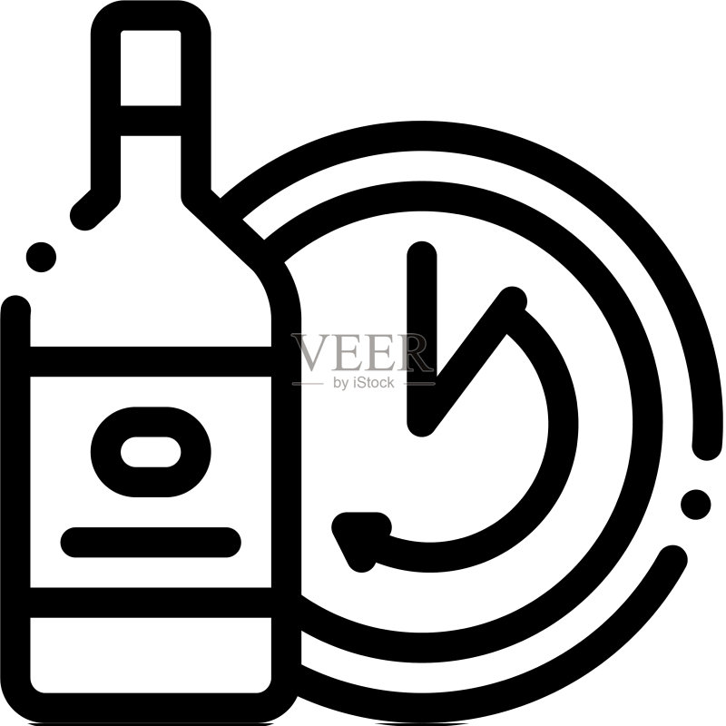 临时陈酿葡萄酒图标轮廓图标素材