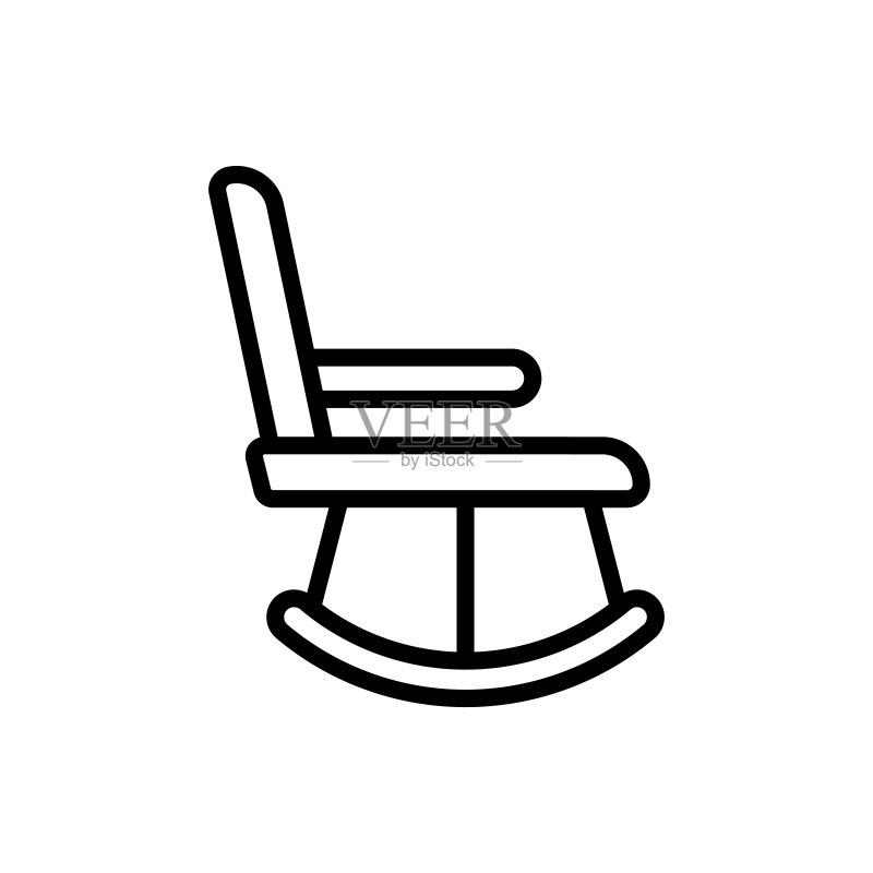 养老院椅子图标,用于UI和UX的简单线条轮廓矢量元素图标素材