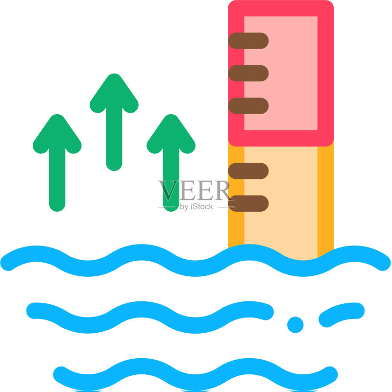 水温升高图标轮廓图标素材