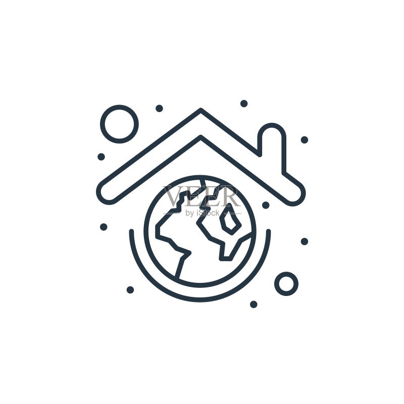 地球矢量图标(白色背景)图标素材