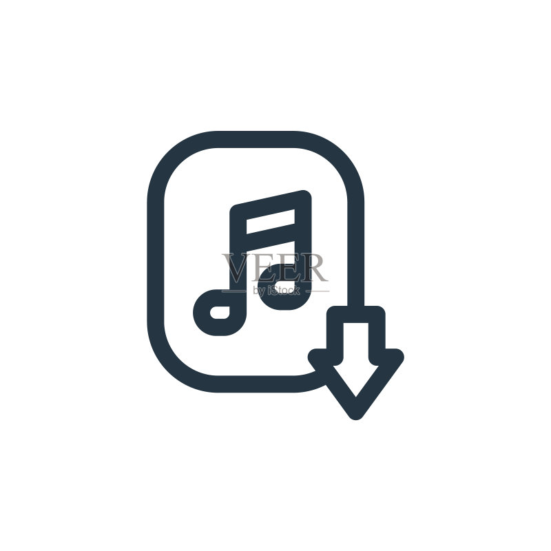 音乐下载矢量图标图标素材