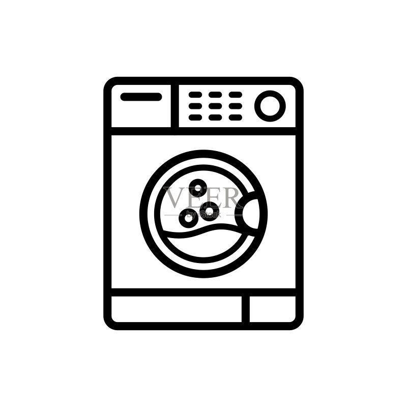 洗衣机图标矢量图设计图标素材