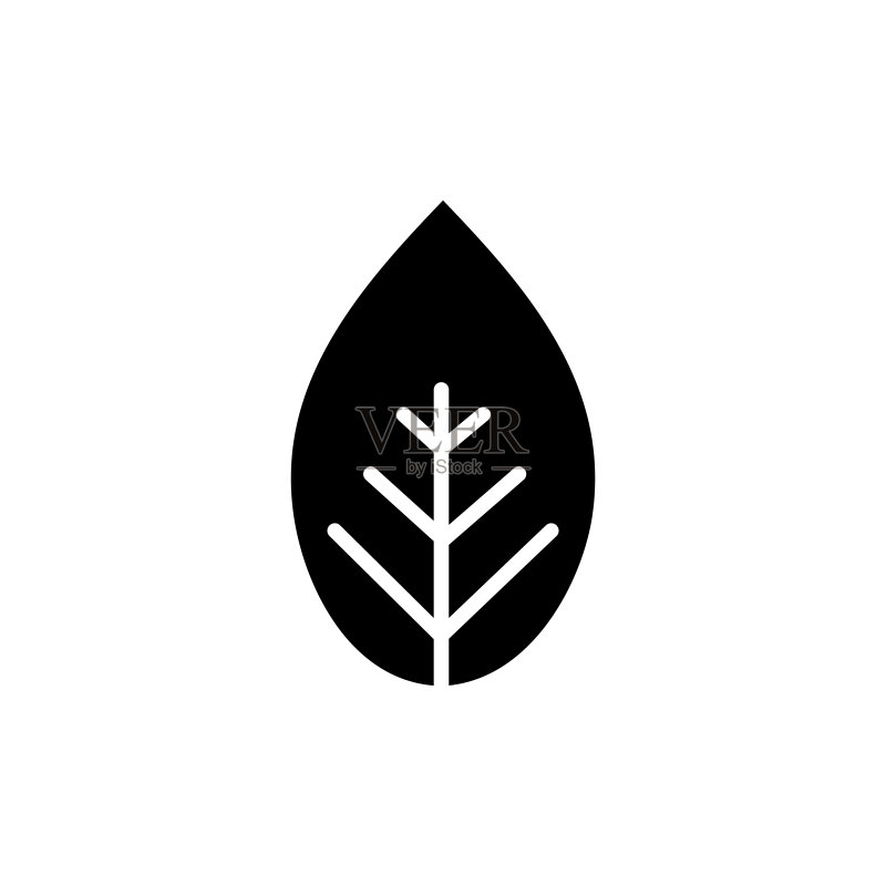 白色背景上的树叶图标Logo图标素材