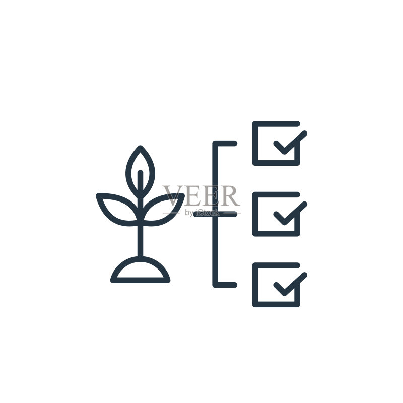 植物矢量图标,用于网站设计和移动App开发的细线植物轮廓图标图标素材