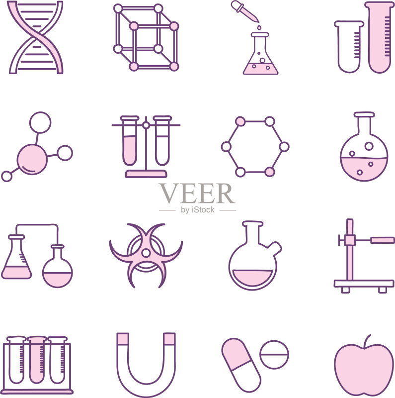 科学线条风格图标集设计图标素材