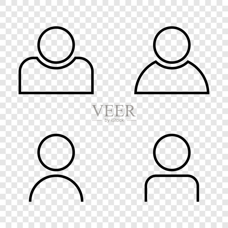 人物矢量图标。个人。头像图标。用户图标,已隔离。线条扁平化设计。矢量插图图标素材