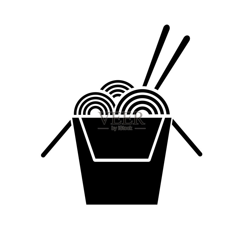 筷子面碗图标Logo图标素材