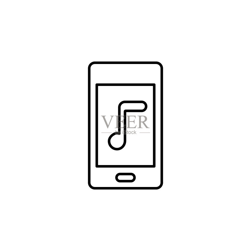电话音乐音频线稿矢量图标图标素材