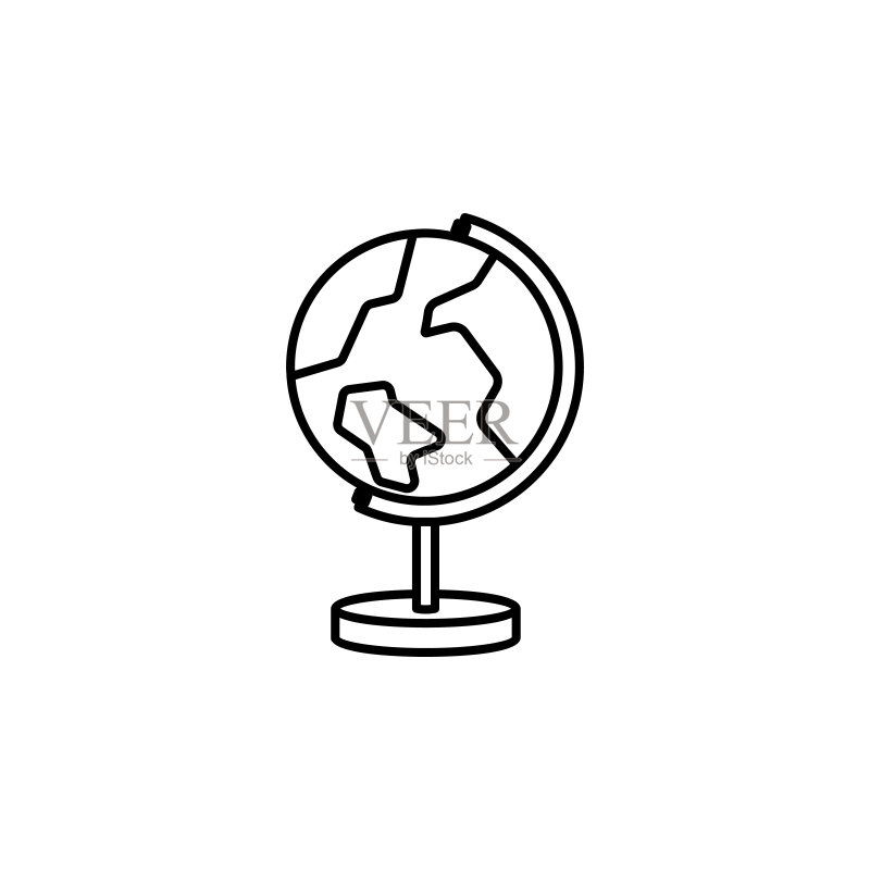地球线条图标图标素材