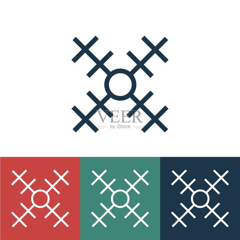 光滑雪花线性矢量图标图标素材