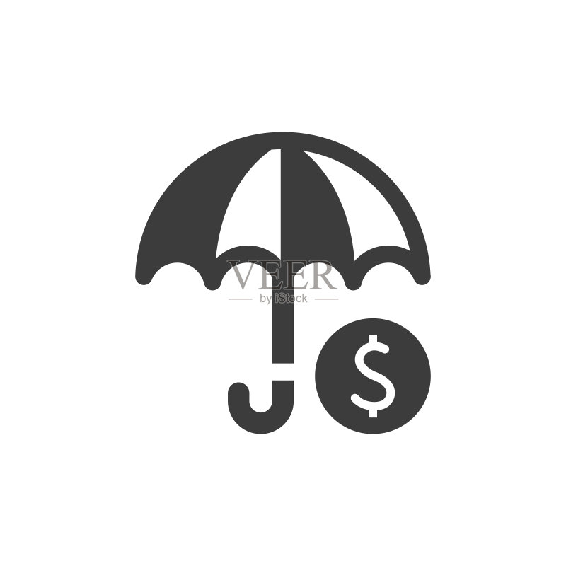 硬币和雨伞图标图标素材