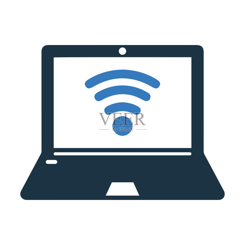 互联网无线WiFi图标。可编辑矢量,隔离在白色背景上图标素材