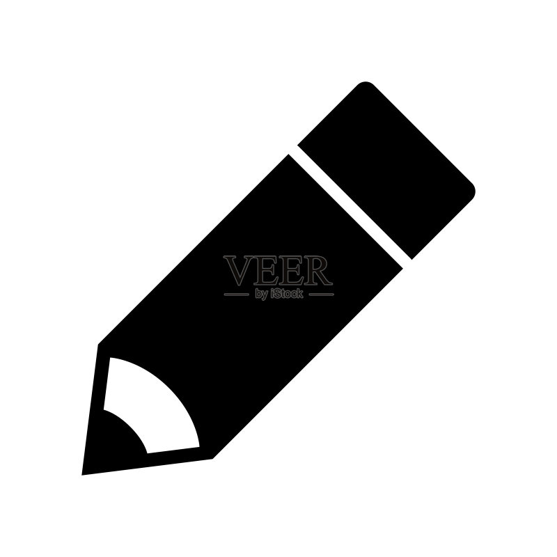 铅笔图标,logo,在白色背景上隔离图标素材