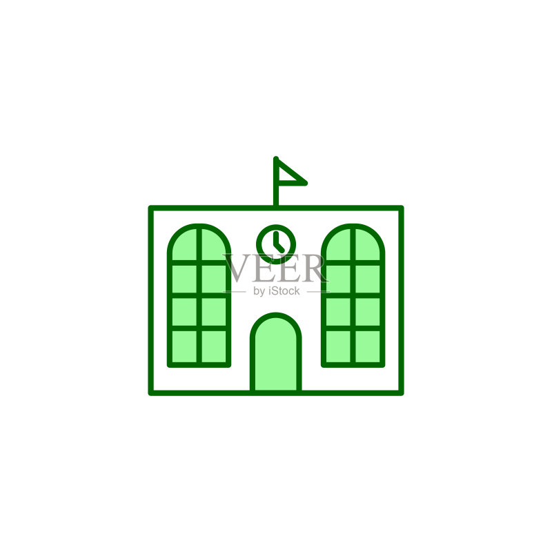 学校建筑图标图标素材