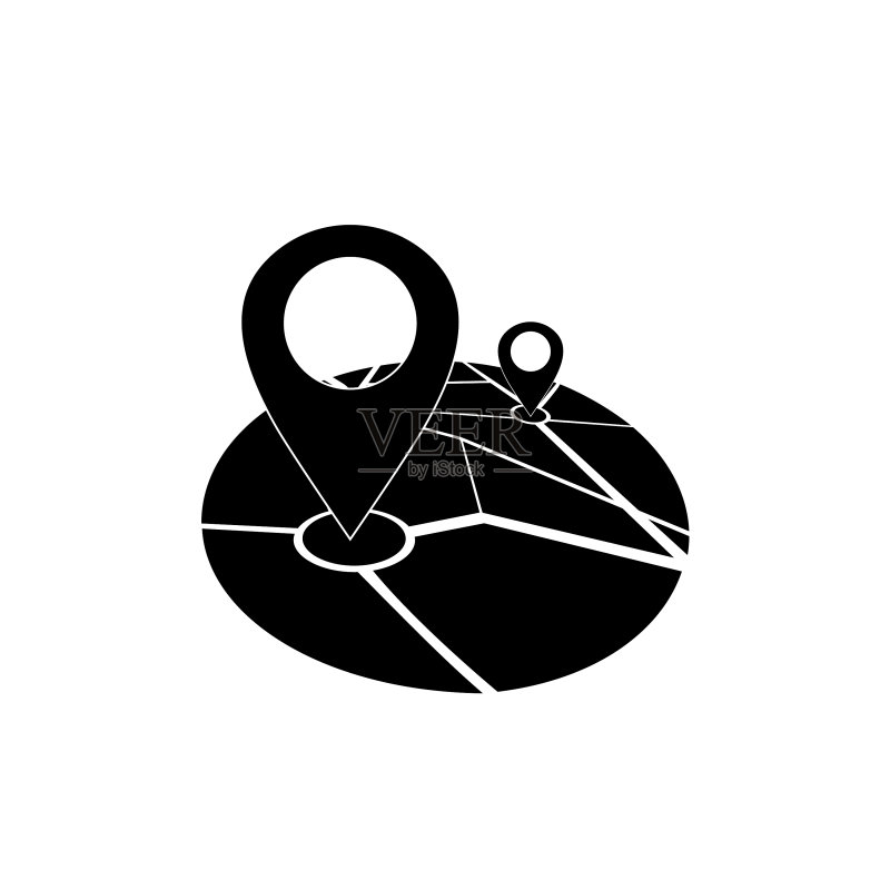 黑色地图位置指针地理图钉图标图标素材