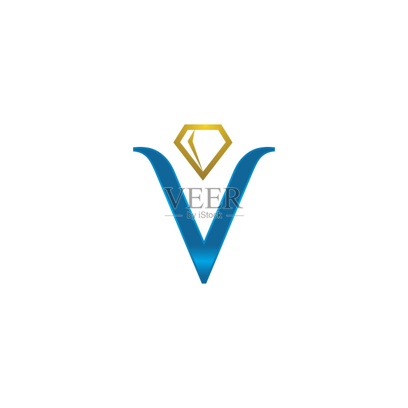 抽象字母V符号设计模板图标素材