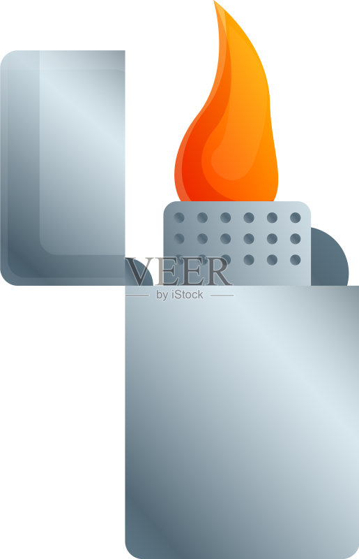 卡通风格钢制打火机图标图标素材